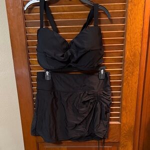 Black Two-Piece Swimsuit Set